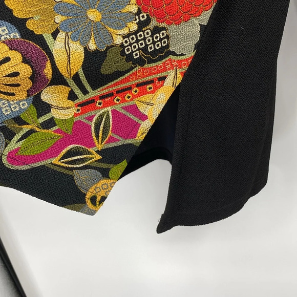 Draper & Damon's Asian Jacket Womens Size Small Black Floral Button Textured - Picture 4 of 9